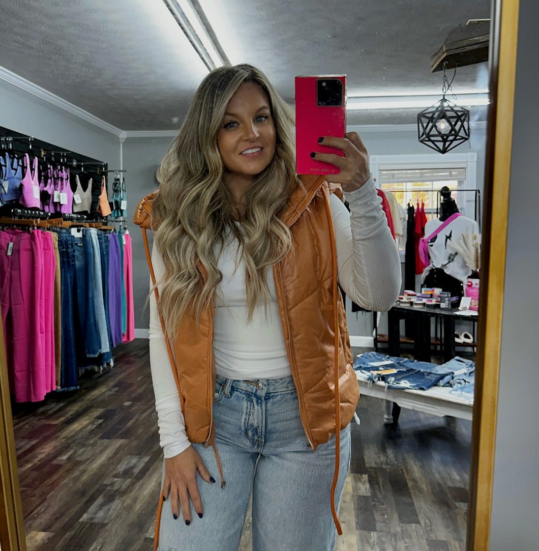 Camel Puffer Vest