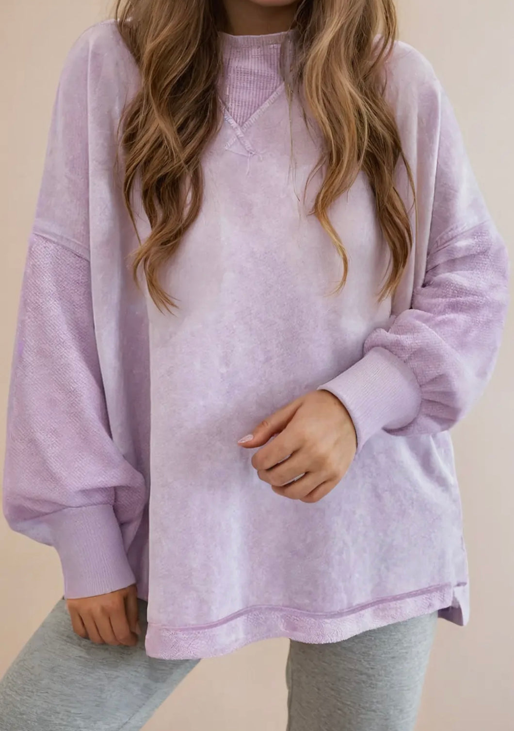 Purple Drop Shoulder Sweatshirt