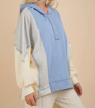 Load image into Gallery viewer, Blue Hoodie Dolman Sleeve Hoodie
