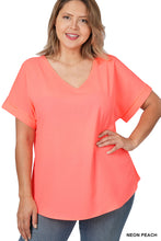 Load image into Gallery viewer, Neon Peach V-neck
