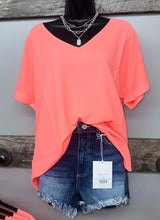 Load image into Gallery viewer, Neon Peach V-neck
