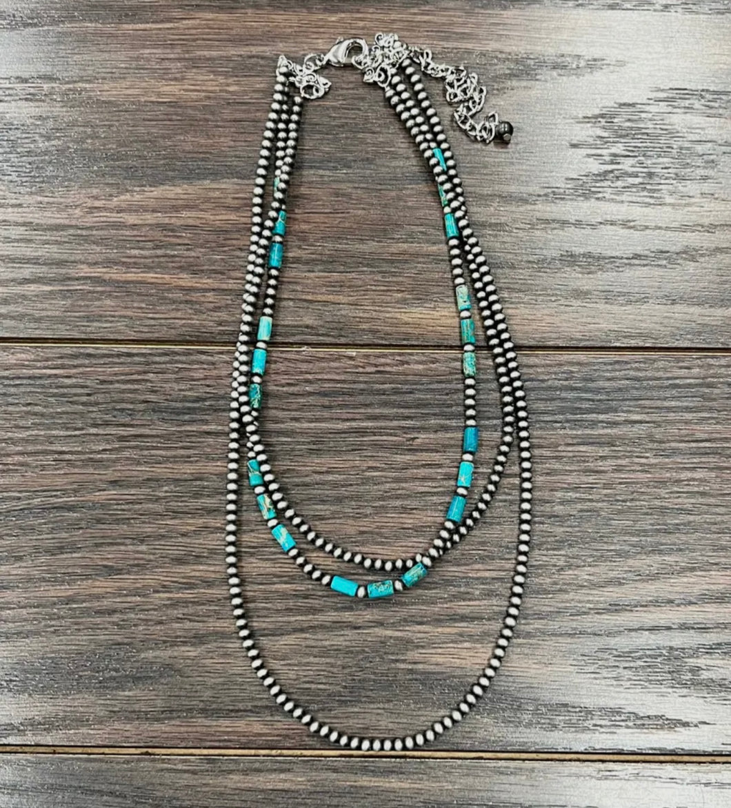 3 Layer Gemstone Necklace