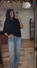 Load image into Gallery viewer, Black Ribbed Pocket Tee
