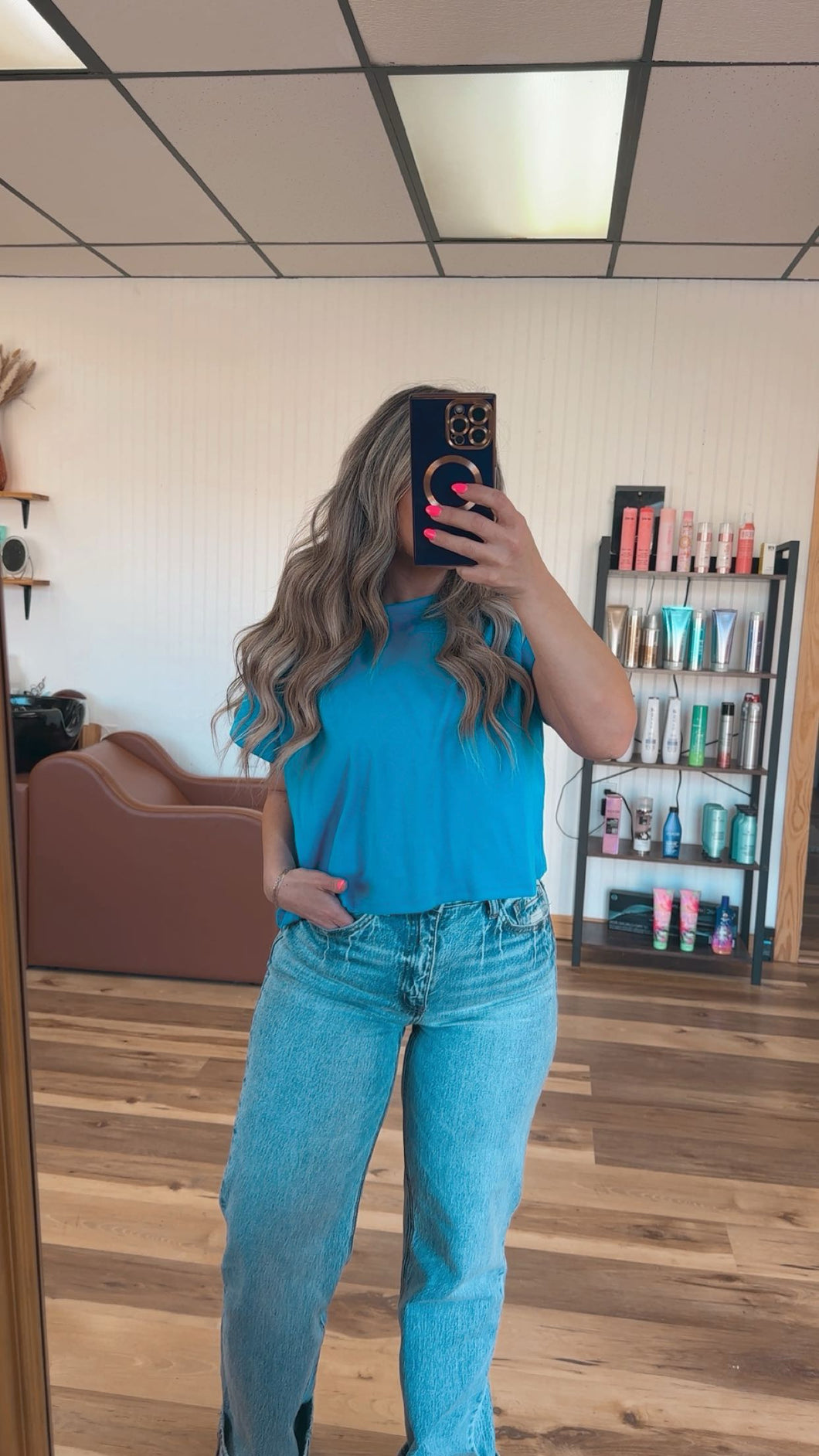 Ocean Blue Cotton Tee
