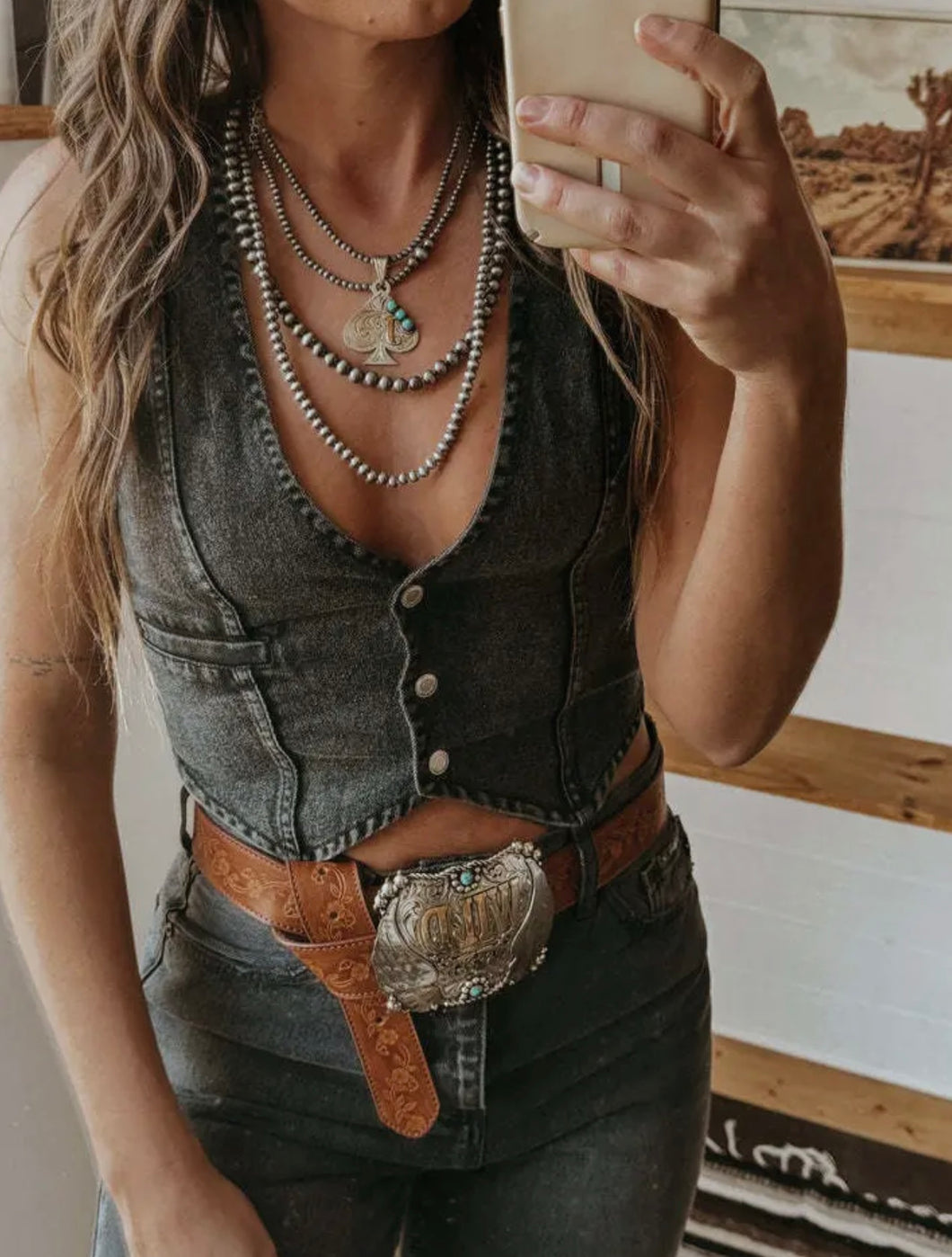 Black Denim Vest