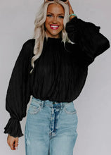 Load image into Gallery viewer, Black Pleated Flared Cuff
