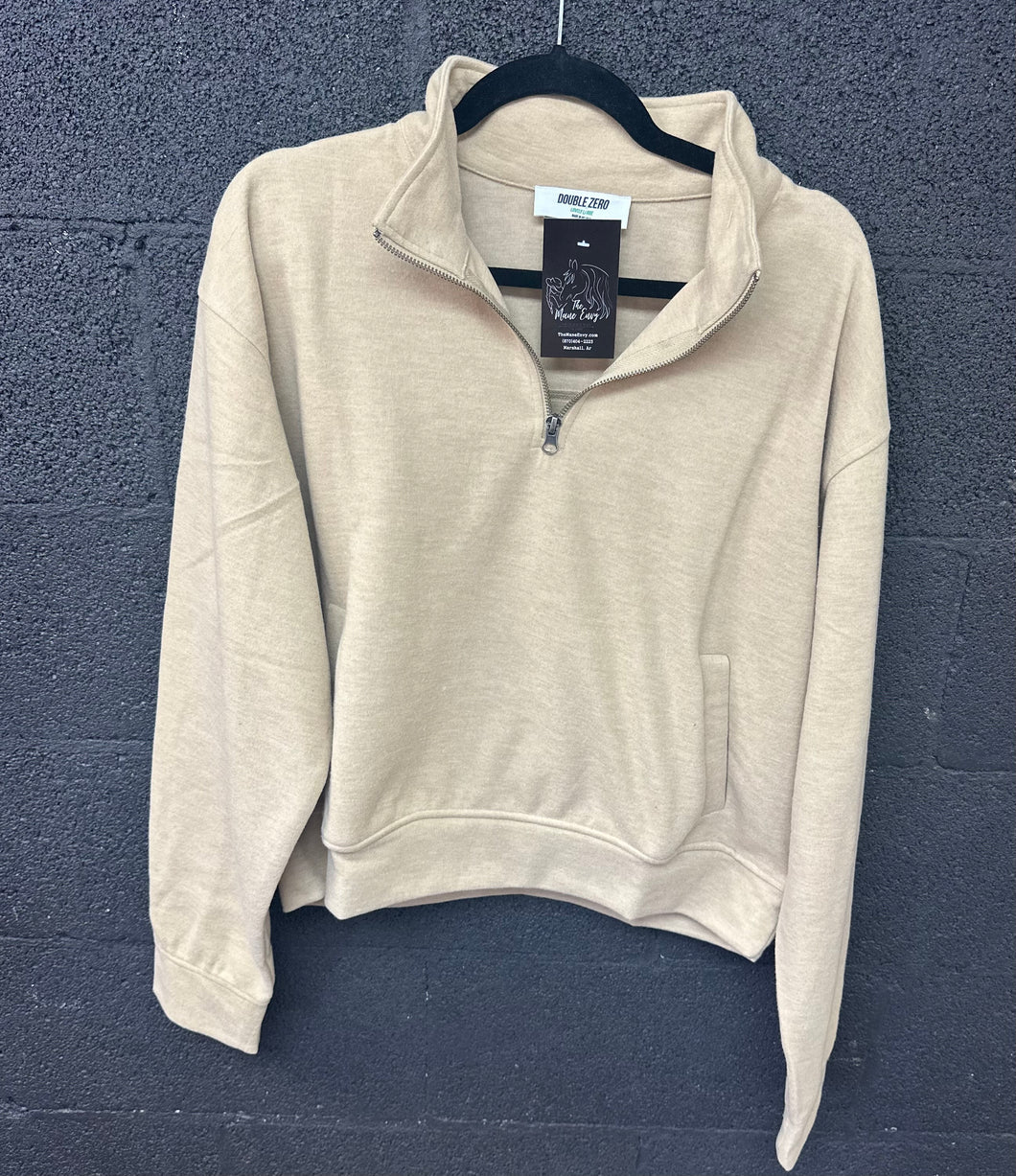 Taupe Half Zip Sweater
