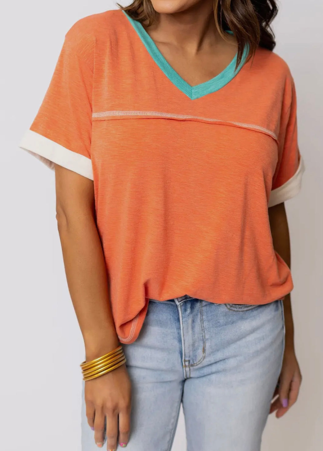 Orange Contrast Tee