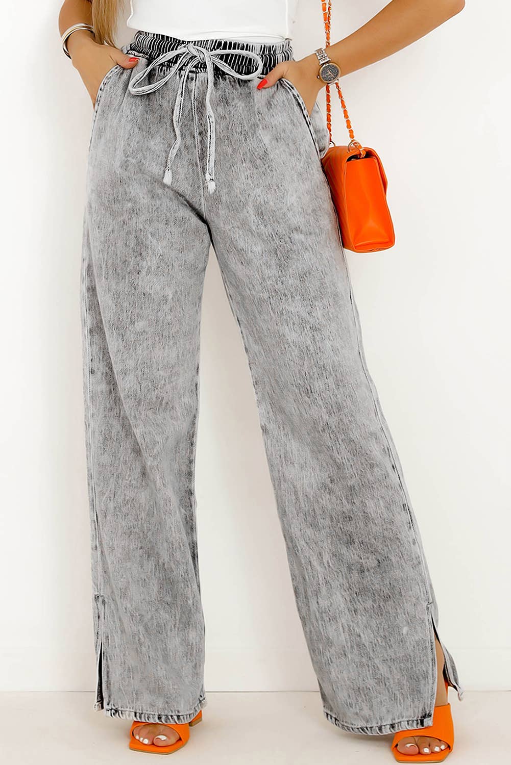Grey Wide Leg