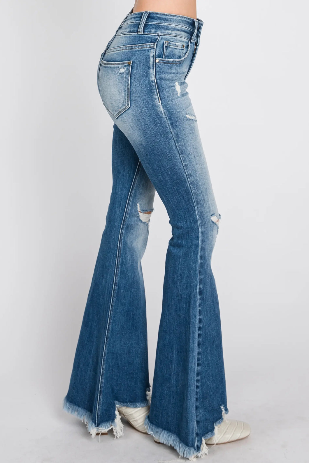 DESTROY HIGH RISE STRETCH SUPER FLARE JEANS