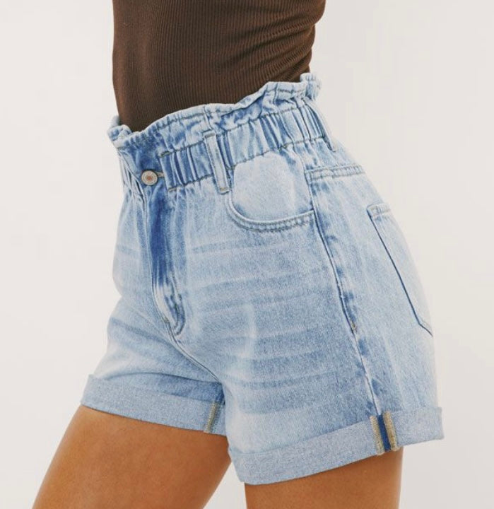 KANCAN High Rise Paper Bag Shorts
