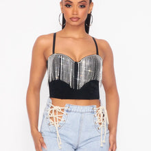Load image into Gallery viewer, Rowdy Rhinestone Corset Top
